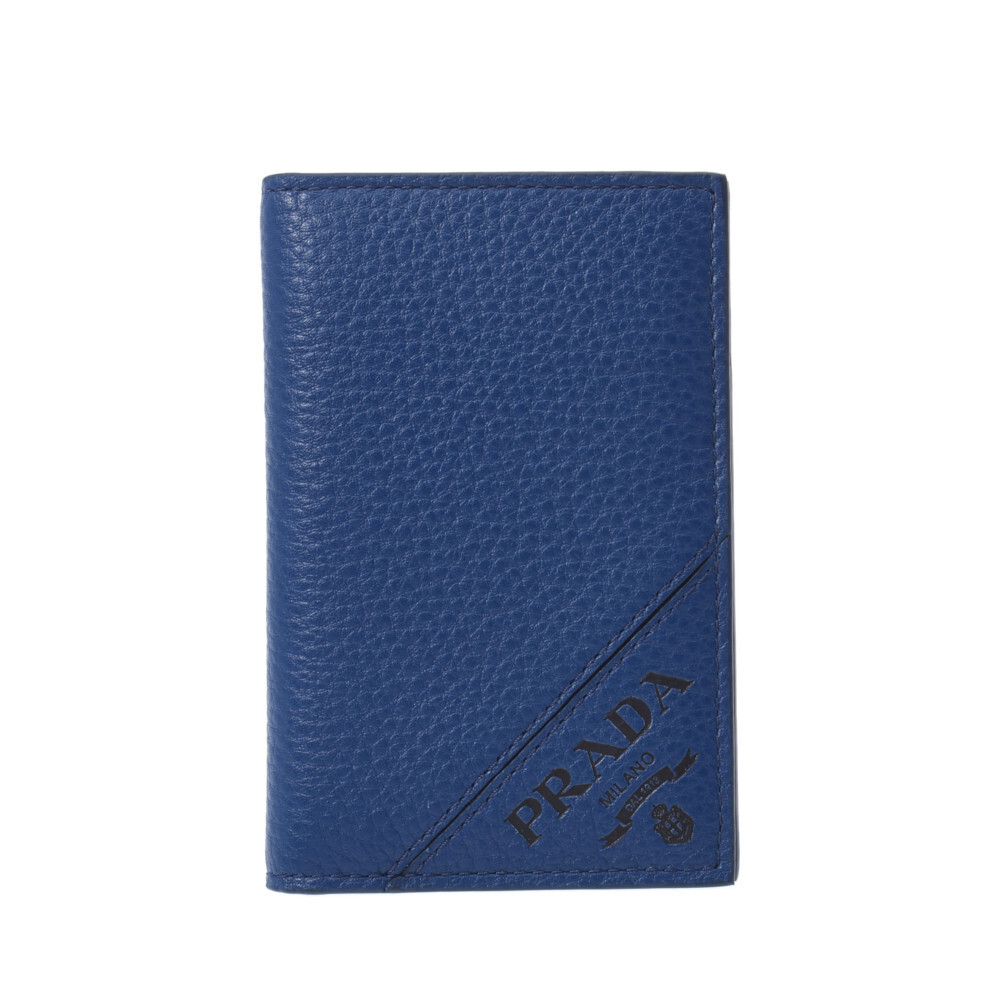 Prada Passport Wallet Blue Leather Card